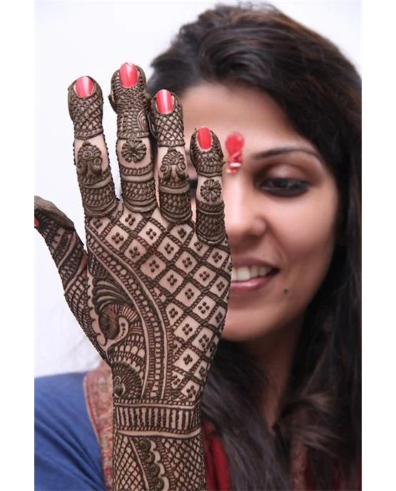 Dreamy Ribbon With Lace Along Back Hand Mehndi Design